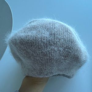 light pink angora benet (hat)